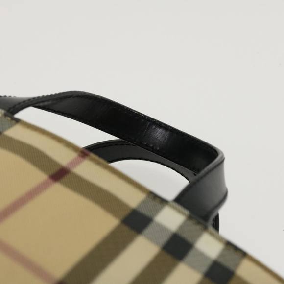 BURBERRY Nova Check Hand Bag PVC Leather Beige Auth yk6252 - Picture 8 of 10